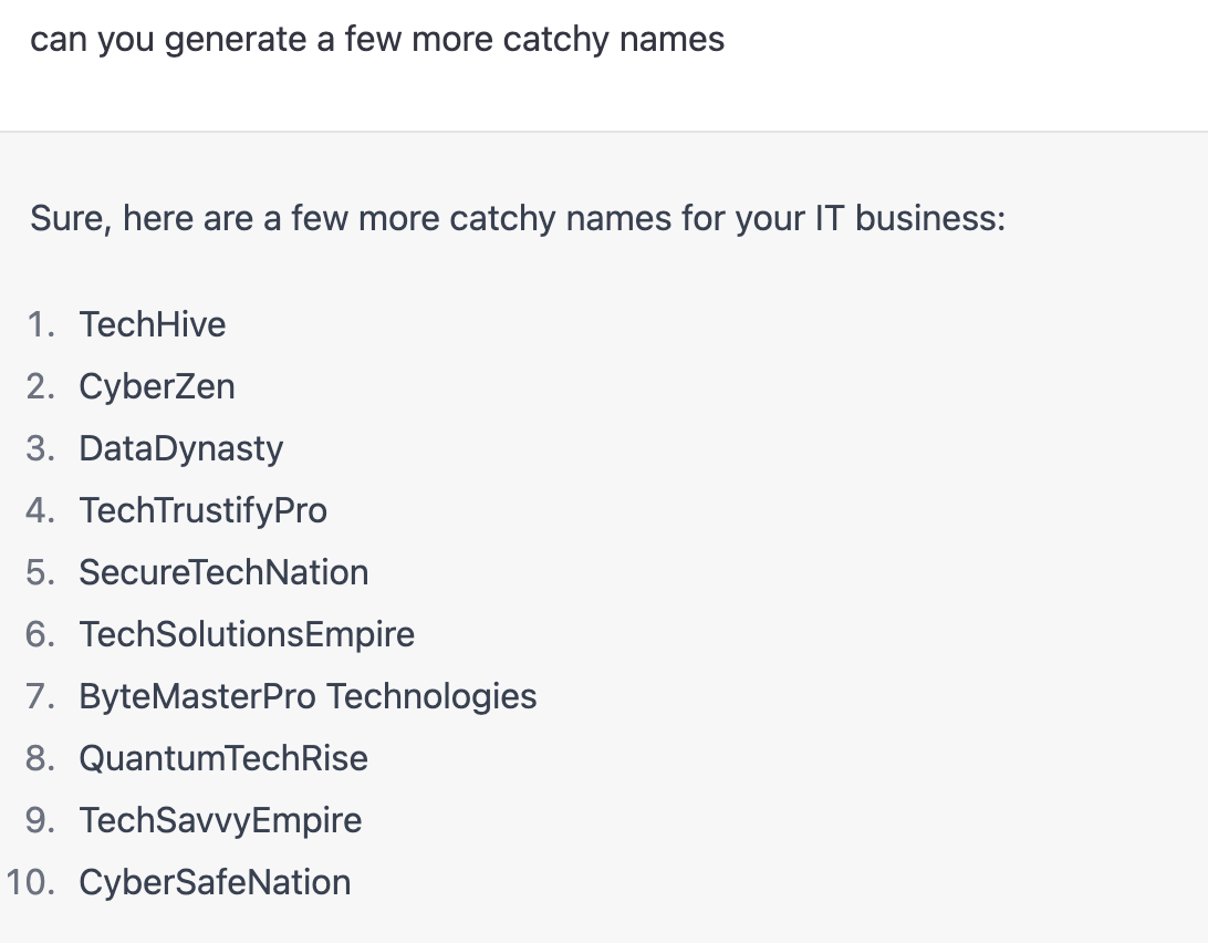 Some “tech names”
