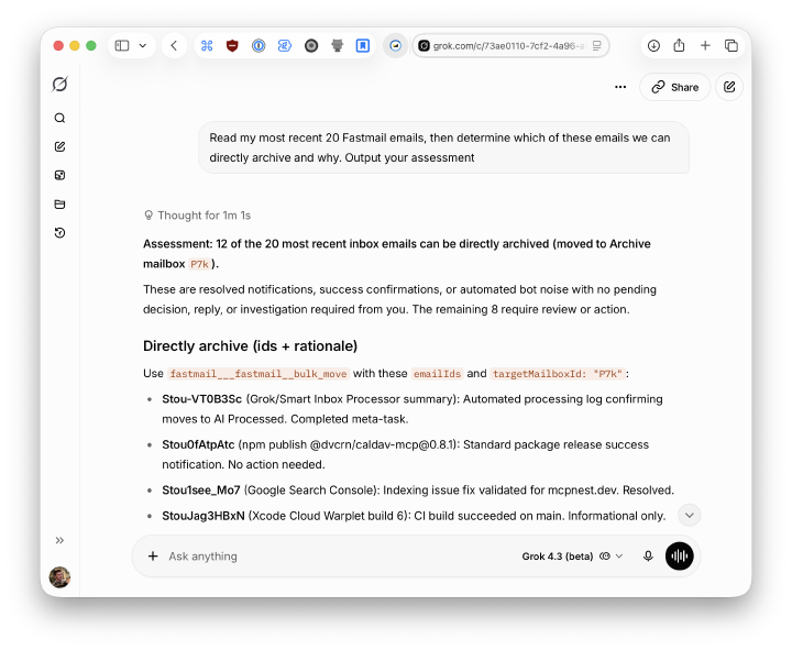 Grok email classification