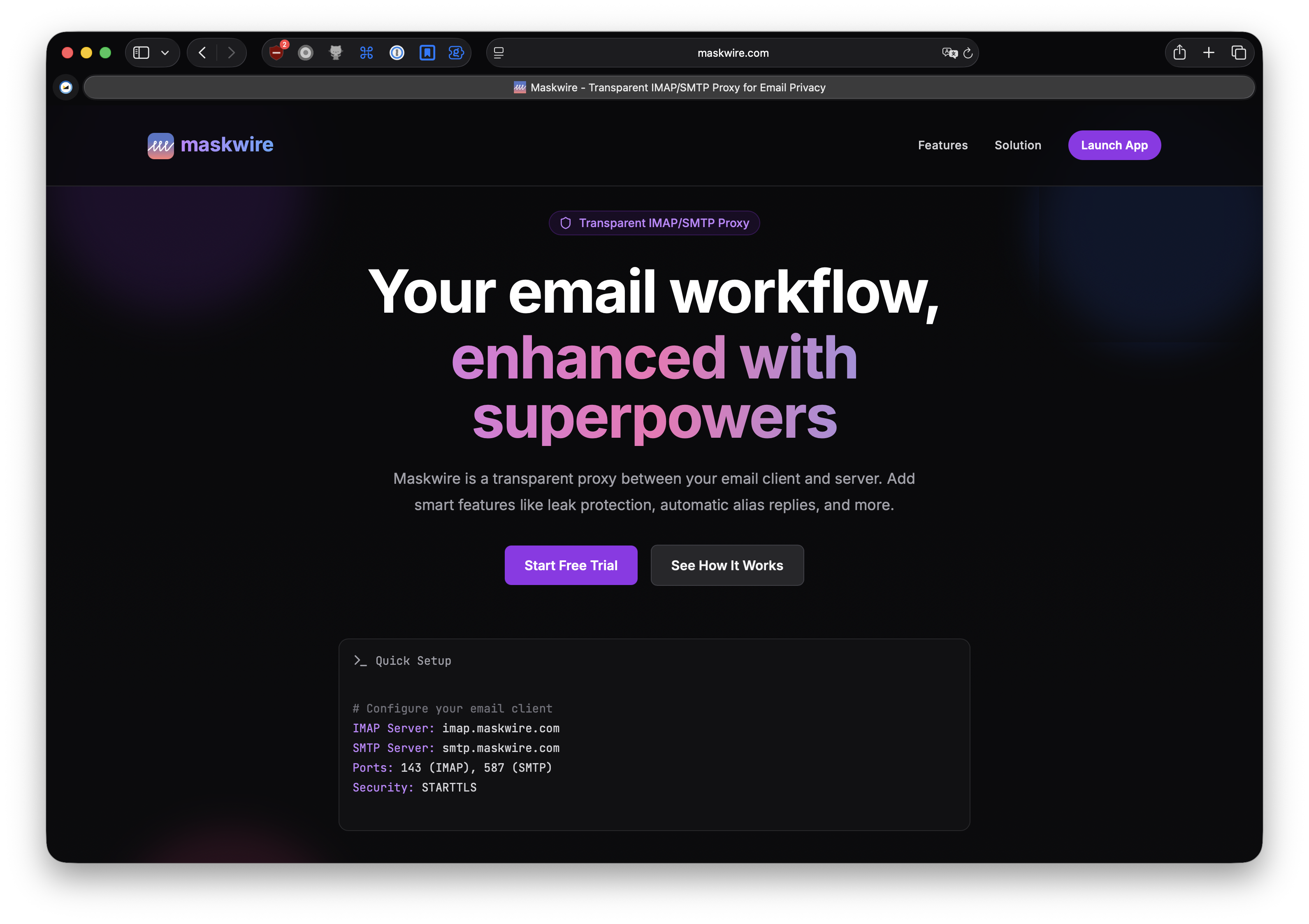Screenshot of Mailwire