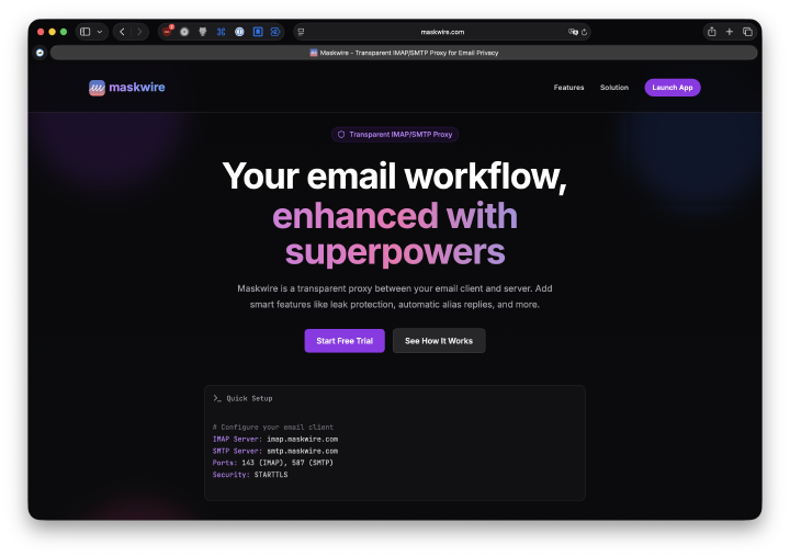 Screenshot of Mailwire