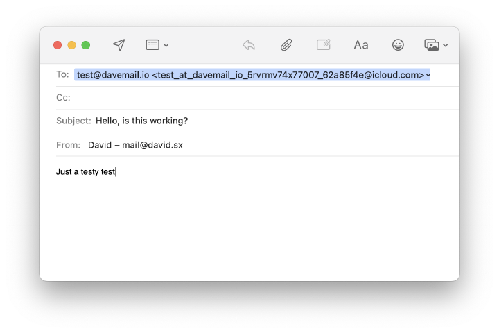 Manually composing a new email to the relay